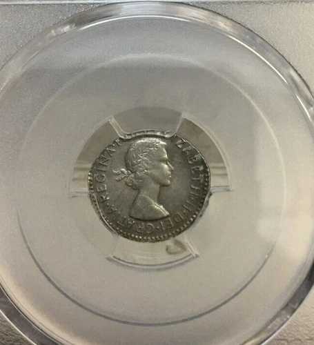 オーストラリア PCGS グレード ミントエラー 1955 楕円形フランに3回刻印 aUNC
