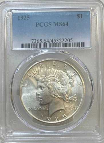 アメリカ合衆国 1925年 ピースドル チョイス 未流通 アブソリュート PCGS MS64 ジェム