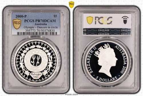 2000年シドニーオリンピック ダンサーズ・イン・サークル 1オンス シルバープルーフコイン PCGS PR70DCAM