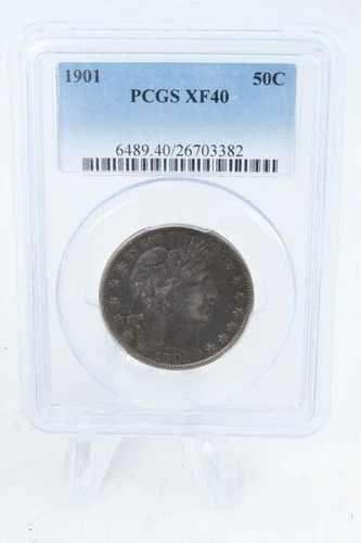 1901-P PCGS XF40 バーバー ハーフダラー ビジネス ストライク 50セント｜WORLD RESOURCE【QUEEN店】
