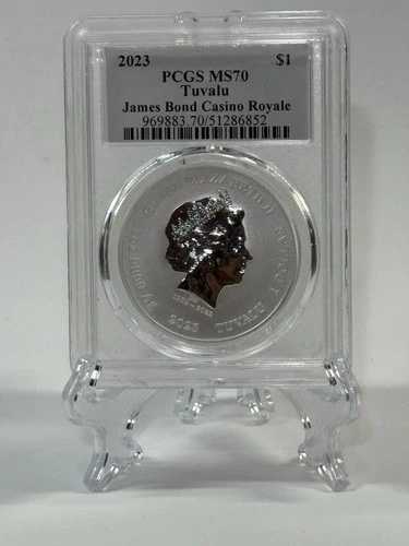 2023年 ツバル 1オンス シルバー ジェームズ・ボンド カジノ・ロワイヤル PCGS MS70 ゴールドラベル #51286852｜WORLD RESOURCE【QUEEN店】