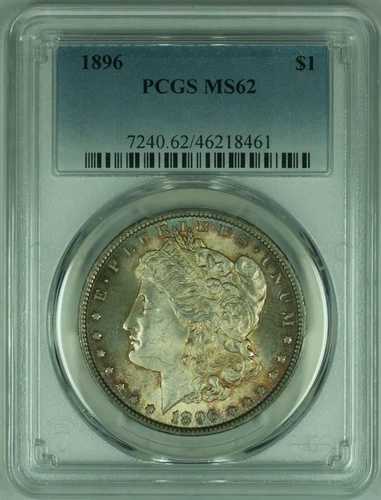 1896年 モルガン銀貨 PCGS MS-62 美品 色褪せなし (25)｜WORLD RESOURCE【QUEEN店】