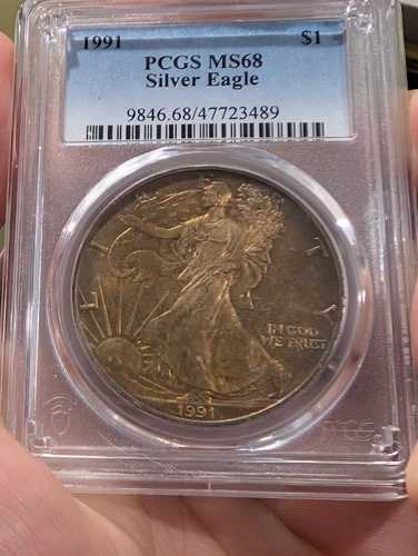 1991年 アメリカン シルバー イーグル PCGS MS68 モンスター トナー