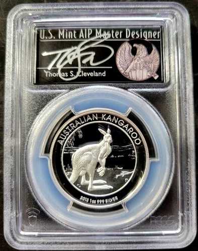 POP 4 RARE オーストラリア 2013 1オンス シルバー $1 カンガルー ハイリリーフ PF70 PCGS クリーブランド