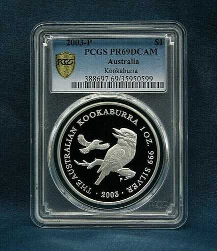 2003-P $1 プルーフ オーストラリア クッカブラ PCGS PR69 DCAM *非常に珍しい*