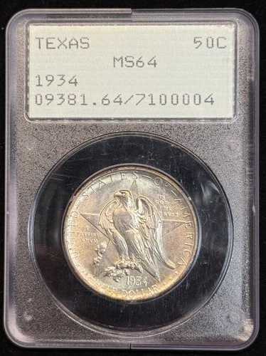 1934年テキサス記念ハーフドル、MS64 PCGS (12076)