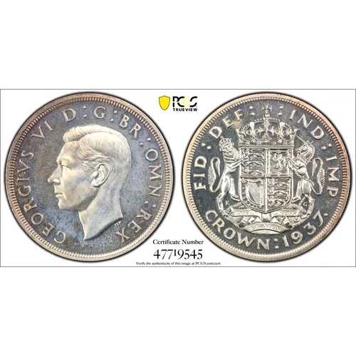 1937年 グレートブリテン・クラウン。PCGS プルーフ 64。KM-857