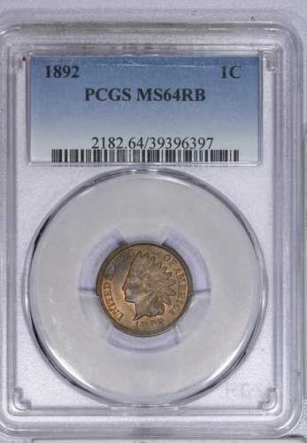 1892年インディアンセント1セント PCGS MS64RB
