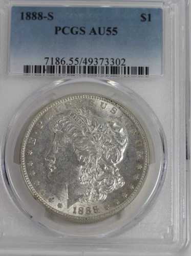 1888-S モルガン・ダラー：PCGS AU55