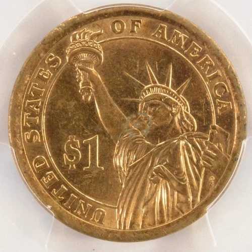 2009-D 1ドル ウィリアム・ハリソン・ダラー 裏面クラッド層欠落 PCGS MS62