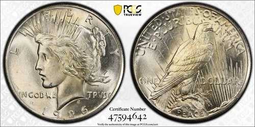 1926年ピースシルバードル PCGS MS64｜WORLD RESOURCE【QUEEN店】
