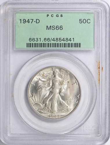 1947-D 50C ウォーキング リバティ ハーフ ドル - PCGS MS 66 OGH - 本当に素晴らしいコインがここにあります!!!｜WORLD RESOURCE【QUEEN店】