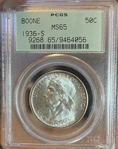 1936-S PCGS OGH! MS65 ブーン記念銀貨ハーフドル