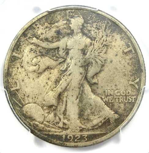 1923-S ウォーキング リバティ ハーフ ドル 50 セント - PCGS VF 詳細認定 - 希少な日付!|WORLD RESOURCE【QUEEN店】