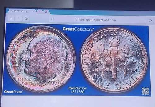 1958年 ルーズベルト ダイム PCGS MS-67+（トーンあり）
