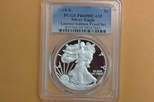2019年 S 米国造幣局限定版 シルバープルーフセット PCGS PR69 シルバーイーグル付き