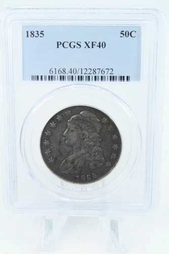 1835-P PCGS XF40 キャップドバスト ハーフダラー ビジネスストライク 50セント
