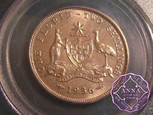 オーストラリア 1936年 フローリン PCGS MS63