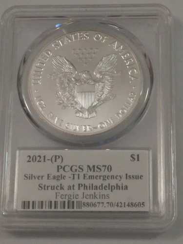 2021 (P) シルバーイーグル レジェンズ・オブ・ライフ PCGS MS70 Ty1 ファーギー・ジェンキンス エマージェンシー