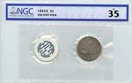 1923-S ピースダラー GSA ソフトパック S$1 NGC VF35