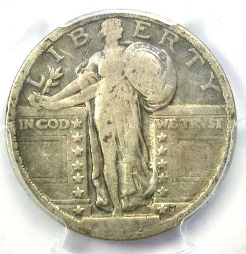 1921 年 スタンディング リバティ クォーター 25 セント - PCGS 細部まで精巧に仕上げられた希少な認定コイン!