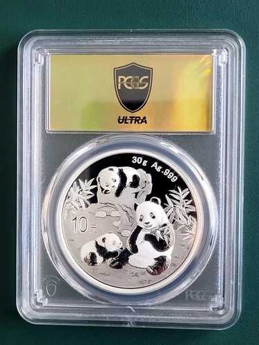 2025年 中国コイン パンダ 30g 0.999 シルバー PCGS MS70 ウルトラブレイクス ゴールドラベル 107,690円