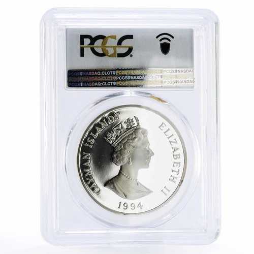 ケイマン諸島 1ドル 海賊サー・フランシス・ドレイク PR69 PCGS 銀貨 1994年
