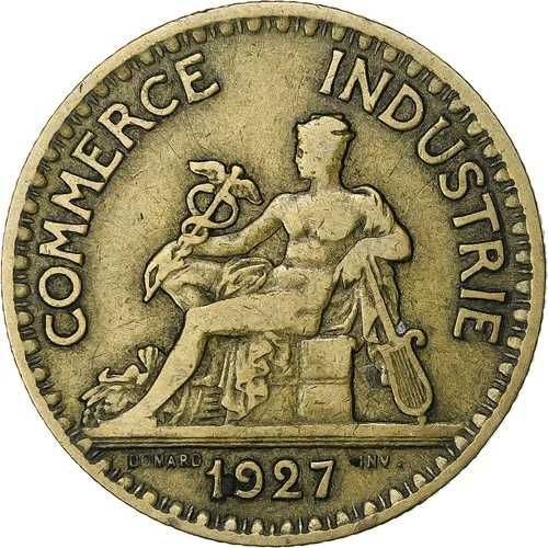 [#1286396] フランス、2フラン、シャンブル・ド・コマース、1927年、パリ、キュプラアルミニウム、