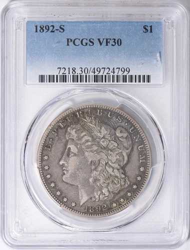 1892年 - S モーガン シルバードル - PCGS - 発行枚数 1,200,000枚 82,885円