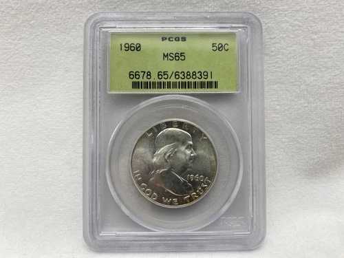 1960年頃 フランクリンシルバー 50セント PCGS MS65 コイン #197