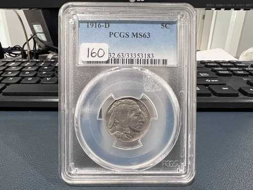 1916-D 5セント バッファローニッケル PCGS MS63 (BCE) 5セント