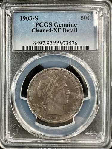1903 S バーバー ハーフ ドル - PCGS XF 詳細 (クリーニング済み) - 非常に頑丈な高品位!