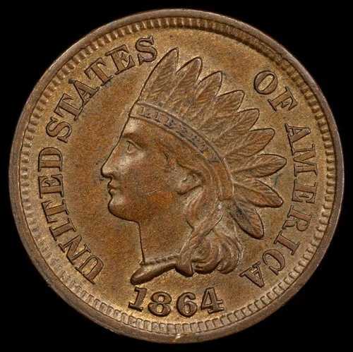 1864年 PCGS MS62BN RPD FS-1301 S-2 インディアンセント - 価格ガイド $400