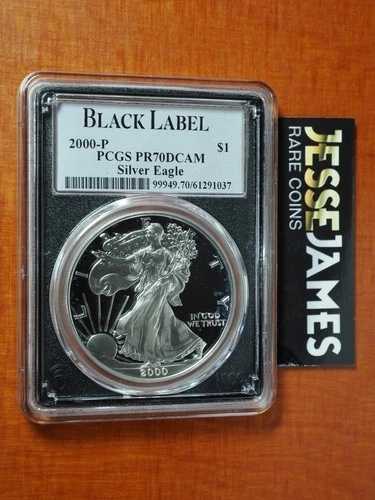 2000 P プルーフ シルバー イーグル PCGS PR70 DCAM ブラックラベル