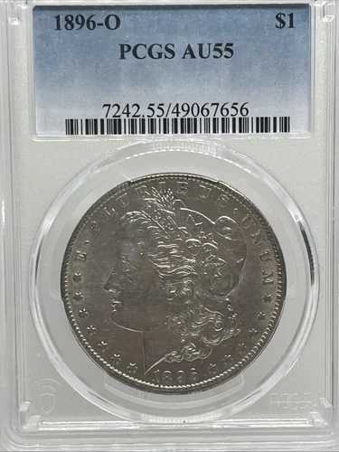 1896-O モルガン銀貨 - PCGS AU 55 - 素晴らしいカウンシル