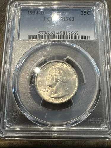 1934-D ワシントン クォーター MS63 PCGS