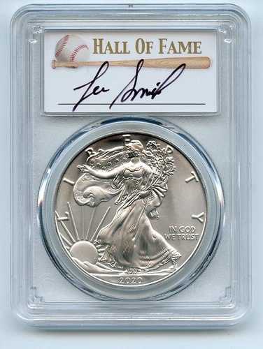 2020年 (S) 1ドル シルバーイーグル 緊急発行 PCGS MS70 FDOI リー・スミス