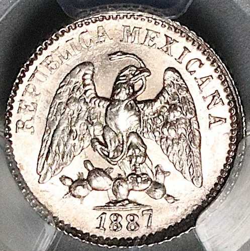 1887-Go PCGS MS 65 メキシコ 5センタボ グアナファト造幣局銀貨 (25082601C)
