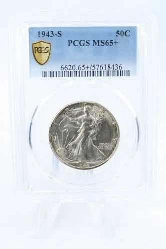 1943-S PCGS MS65+ ウォーキング・リバティ・ハーフダラー ビジネスストライク 50セント