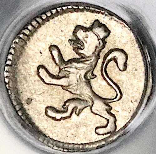 1799年 PCGS AU 55 ボリビア 1/4レアル カルロス4世 スペイン植民地ライオンコイン (25120701C)