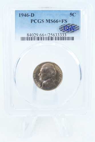 1946-D PCGS MS66+FS ジェファーソン ニッケル フルステップス ビジネスストライク 5C