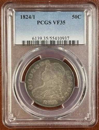 1824年 P キャップドバストハーフドル PCGS VF-35