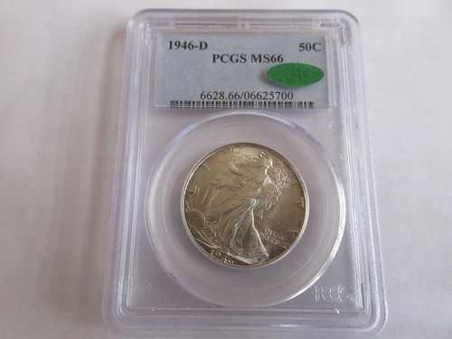 1946-D、ウォーキング・リバティ・ハーフダラー、PCGS MS66 CAC
