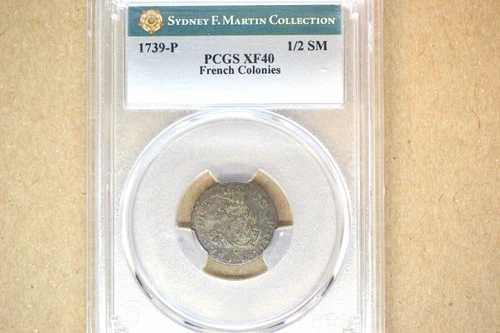 1739-P ハーフスー・マルク。ディジ??ョン造幣局。Vlack-309。希少度-5。PCGS EF-40