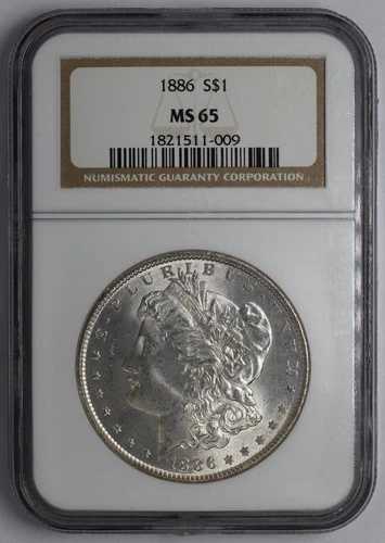 1886年モルガン銀貨 NGC MS 65