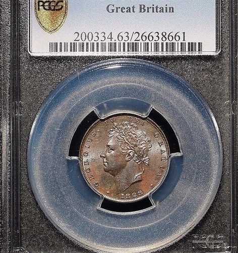 1828年 イギリス 1/4D PCGS MS63BN