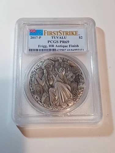2017-P $2 PCGS PR69 ツバル フリッグ 北欧の女神 2オンス .9999 シルバー ファーストストライク