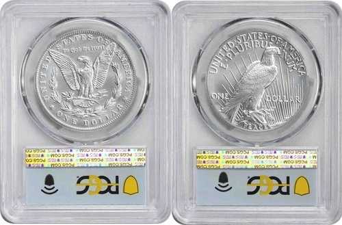 2024年 モルガン＆ピース シルバーダラー 2枚セット MS70 発行初日 PCGS