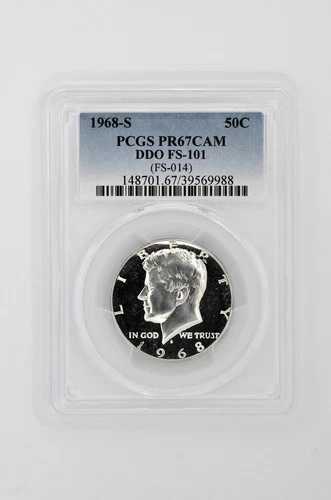 1968年 S 50セント プルーフ ケネディ ハーフダラー PCGS PR 67 CAM DDO FS-101