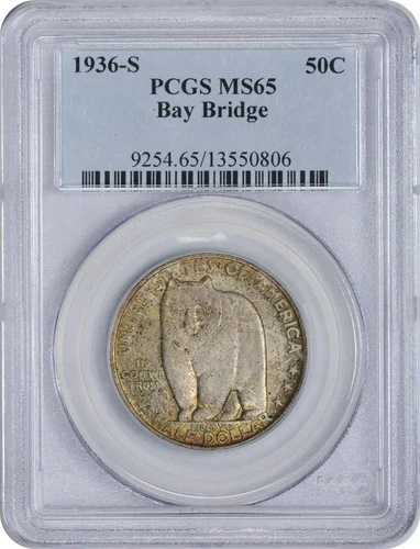 1936-S ベイブリッジ記念トーンハーフ MS65 PCGS ミントステート 65